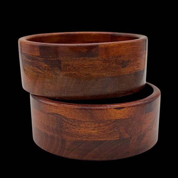 Danish Mid Century Modern Teak Bowls By Benco Denmark Set of 2 - Picture 7 of 16